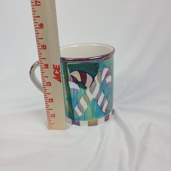 Caribou Coffee Green Iridescent Candy Can Mug NEW 14oz Christmas Holiday - Picture 9 of 9